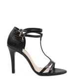 ERIN - Czarne sandałki na szpilce - bokiem