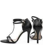 ERIN - Czarne sandałki na szpilce - z tyłu