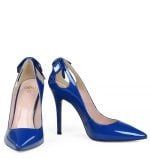 GASSU Czółenka EVIE granatowe lakier kokardka - z przodu