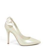 GASSU Czółenka ELEN ecru perła szpilki wycięcie - bokiem