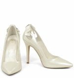 GASSU Czółenka ELEN ecru perła szpilki wycięcie - z przodu