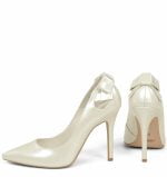 GASSU Czółenka ELEN ecru perła szpilki wycięcie - z tyłu