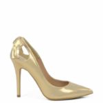 GASSU Czółenka EVIE Złote szpilki z wycięciem - bokiem