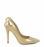 GASSU Czółenka EVIE Złote szpilki z wycięciem - bokiem