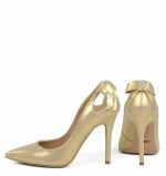 GASSU Czółenka EVIE złote satynowe kokardka - z tyłu