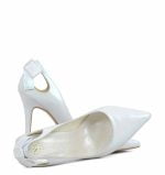 GASSU Czółenka EVIE białe perłowe kokardka - z przodu