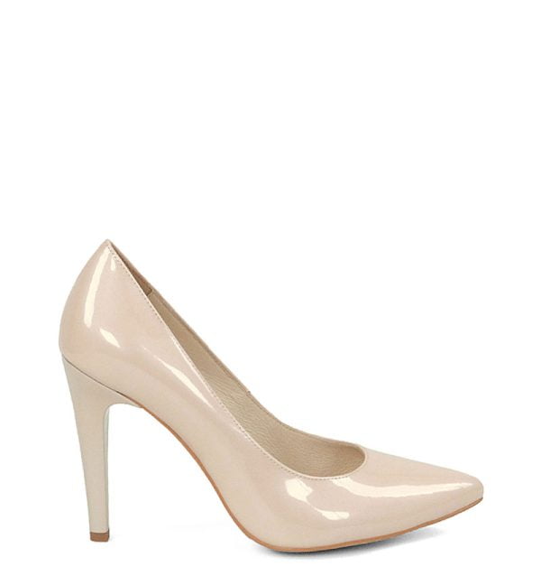 jade-pudrowy-a1.jpg Klasyczne, czółenka damskie z lakierowanej skóry naturalnej w kolorze pudrowego różu. Stabilna, cienka szpilka i delikatne profilowanie