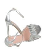 GASSU Sandałki JASMINE srebrne frędzelki - z przodu