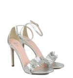 GASSU Sandałki JASMINE srebrne frędzelki - po skosie