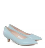 JESSICA - Błękitne czółenka na niskiej szpilce - po skosie