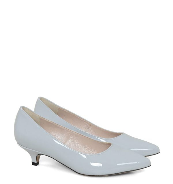 JESSICA - Szare czółenka na niskim obcasie - po skosie