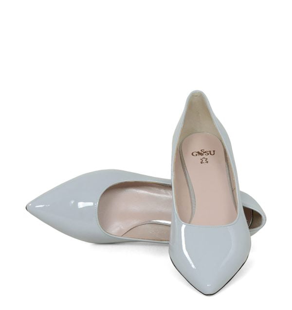 JESSICA - Szare czółenka na niskim obcasie - z przodu