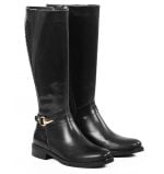 Czarne jizaju JOCELYN, tylna część z "wężowej" skóry