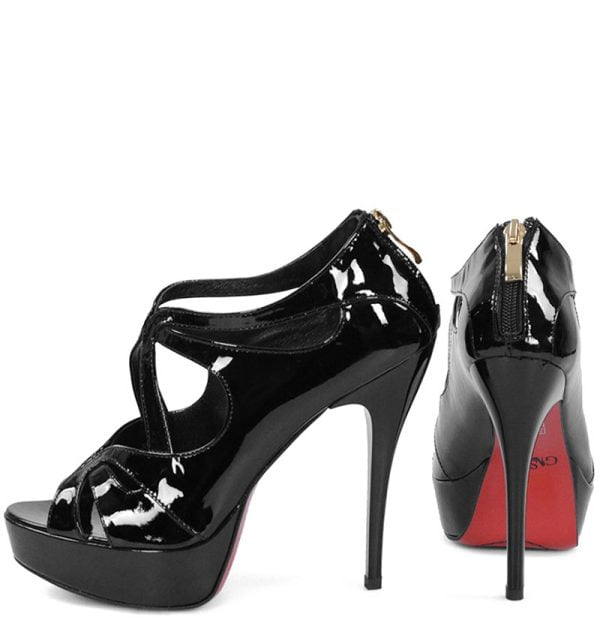 GASSU Sandałki KATARIINA czarne lakierki na szpilce i platformie - obrazek 7