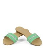 Klapki zielone z cyrkoniami - obrazek 5