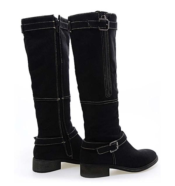 Kozaki czarne oficerki nubuk - obrazek 3