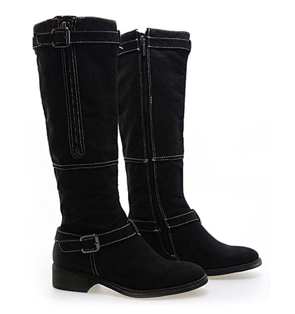 Kozaki czarne oficerki nubuk - obrazek 2