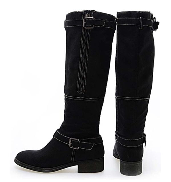 Kozaki czarne oficerki nubuk - obrazek 4