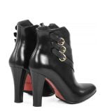 Botki LEA na obcasie z trzema skośnymi paskami i klamerkami - po skosie