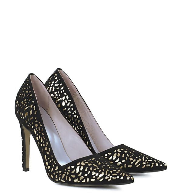 GASSU Czółenka MANON szpilki złoto czarne - obrazek 3