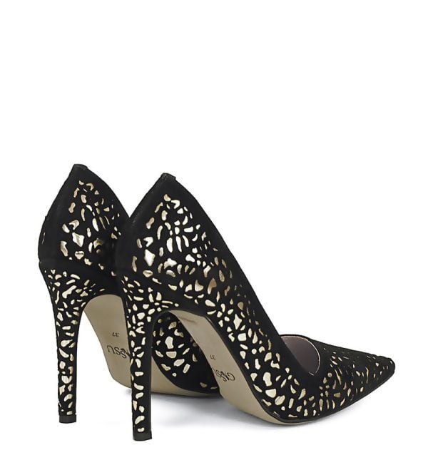 GASSU Czółenka MANON szpilki złoto czarne - obrazek 4