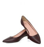 GASSU Czółenka MICHELLE ciemnobordowe licowa skóra - z przodu