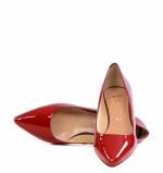 GASSU Czółenka MICHELLE czerwone lakierki niski obcas - obrazek 4