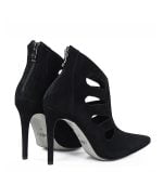 GASSU Botki MIYU czarne zamszowe szpilki szpic wycięcia - obrazek 5