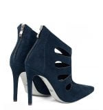 GASSU Botki MIYU granatowe zamsz szpilki szpic wycięcia - obrazek 2