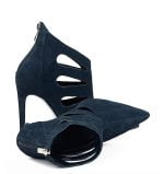 GASSU Botki MIYU granatowe zamsz szpilki szpic wycięcia - obrazek 3