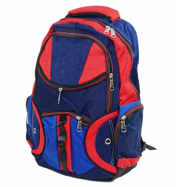 Plecak dziecięcy granatowo czerwony - po skosie