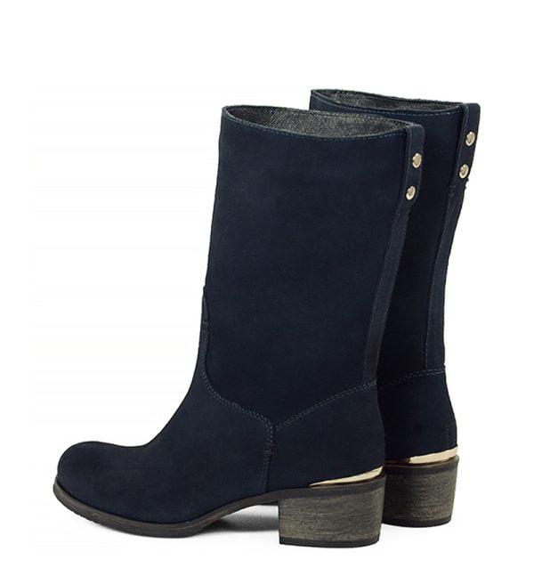 Botki ROSALIE wykonane z granatowego nubuku
