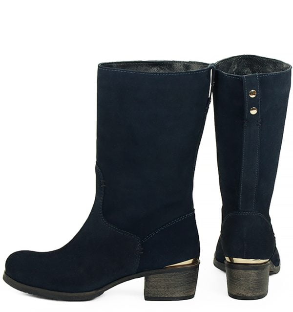 Botki ROSALIE wykonane z granatowego nubuku