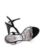 Sandałki czarne wizytowe plecione cyrkonie - obrazek 4