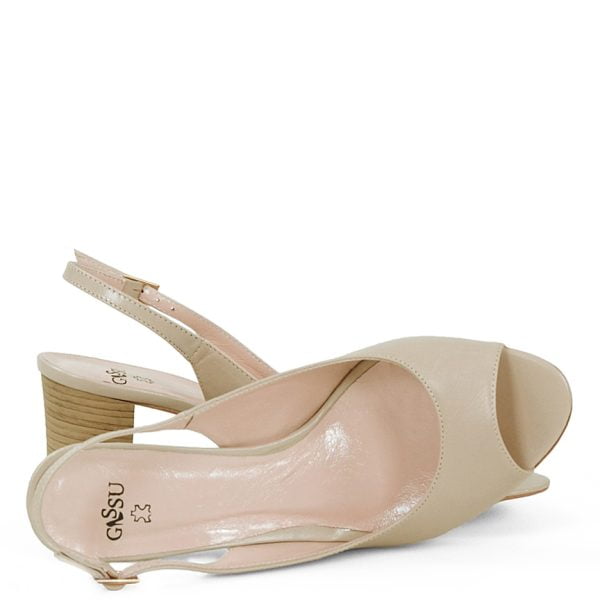 GASSU Sandałki RIN beżowe na słupku - obrazek 2