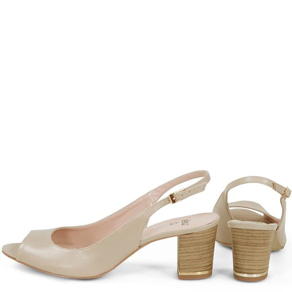 GASSU Sandałki RIN beżowe na słupku - obrazek 5