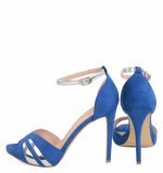 Niebieskie sandałki na szpilce - z tyłu