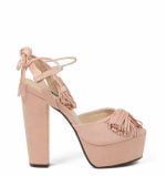 sandałki na słupku w kolorze różowym - bokiem