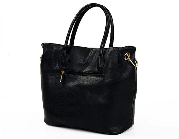 Torebka czarna z apaszką i złotymi dodatkami - obrazek 2