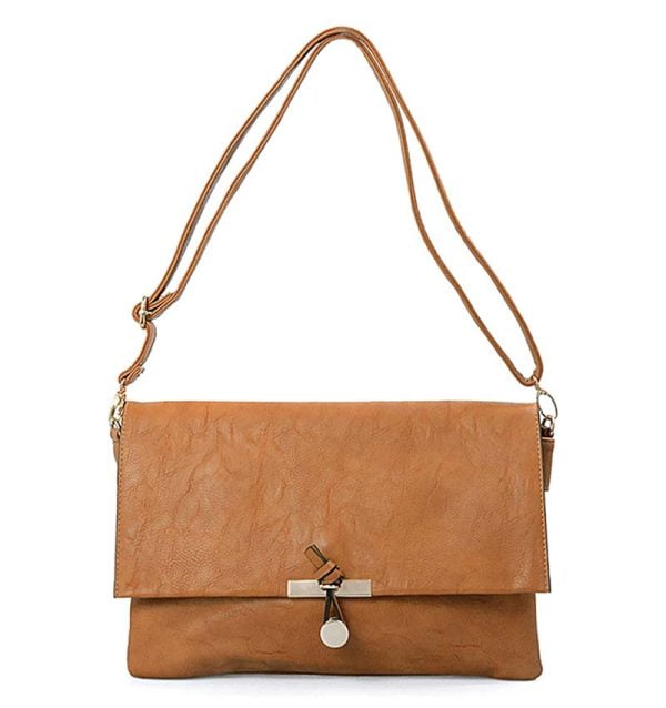 Torebka damska camel listonoszka kopertówka - obrazek 5