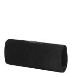 Torebka czarna kopertówka z różą satynowa - z tyłu