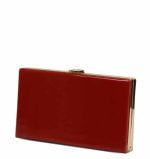 Torebka kopertówka czerwona lakierowana duża - z przodu