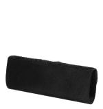 Torebka czarna kopertówka satynowa kokardka - z tyłu