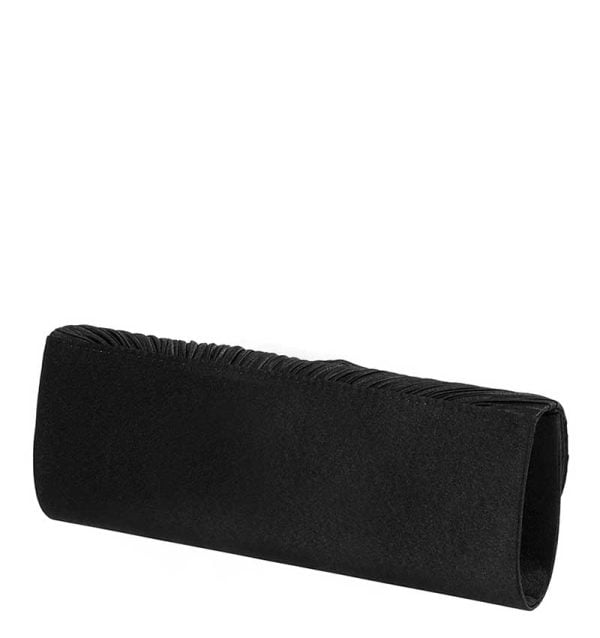 Torebka czarna kopertówka satynowa kokardka - z tyłu