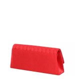 Torebka kopertówka mała prążki czerwona satyna - z tyłu