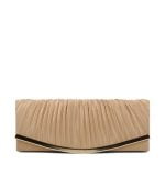 Torebka złota kopertówka satyna złote okucia