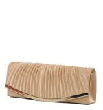 Torebka złota kopertówka satyna złote okucia