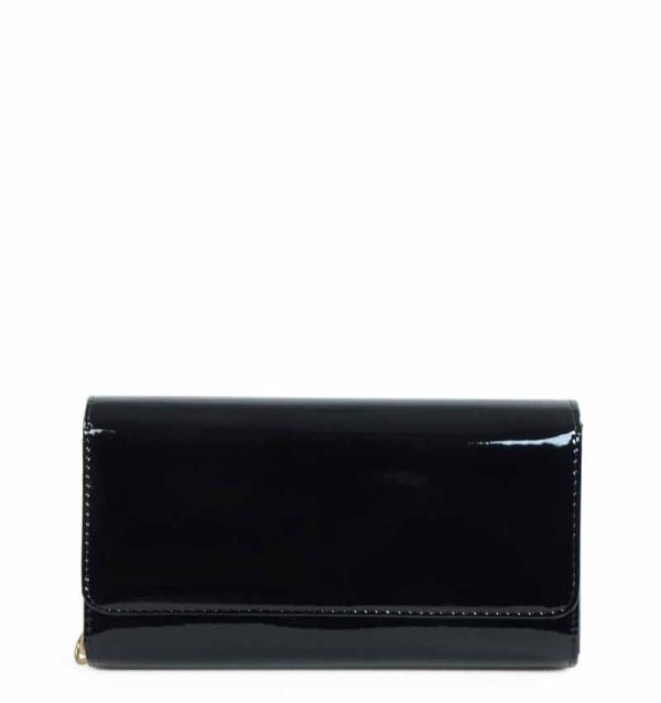 Torebka czarna kopertówka portmonetka - z przodu