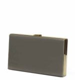 torebka szara kopertówka lakierowana duża - z przodu