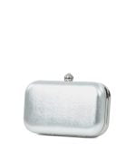 Srebrna kopertówka z zapinaniem w kształcie kulki - z przodu